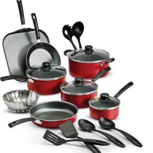 tramontina primaware 18 piece non stick cookware set, red