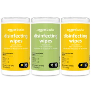 disinfecting wipes, lemon & fresh scent, sanitizes, cleans, deodorizes, 255 count